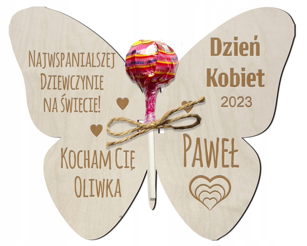 

na lizaka dla dziewczyny motyl duży grawer