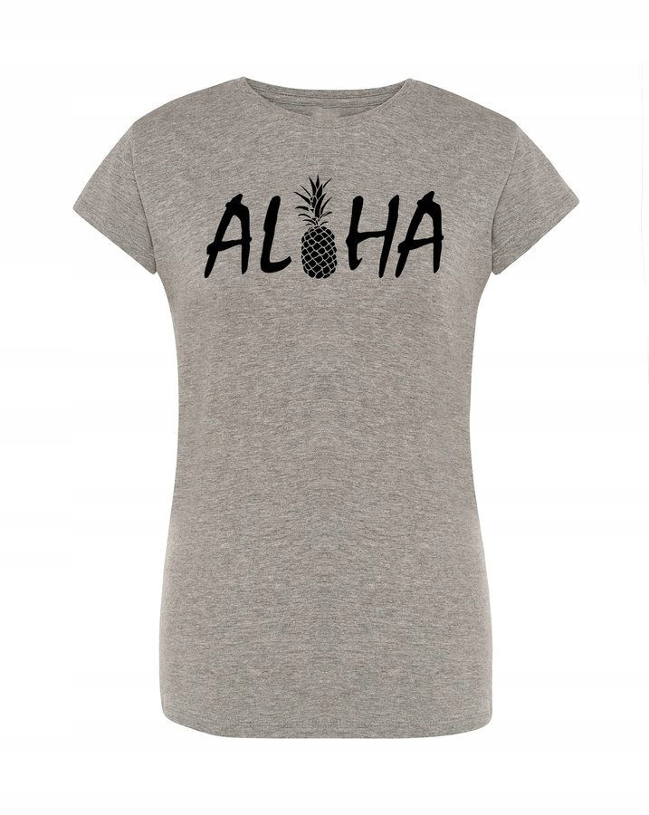 

Koszulka damska Lato Aloha wakacyjna, szara XL