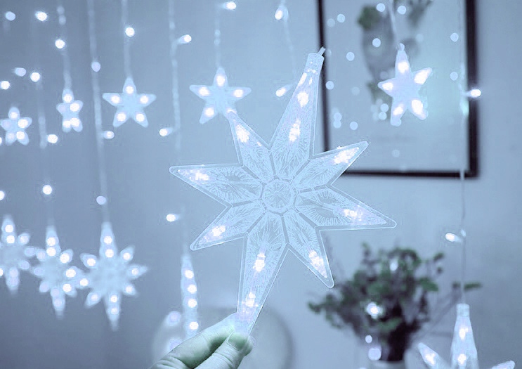 

Girlanda Lampki Gwiazdy Kurtyna Świetlna Led Sople