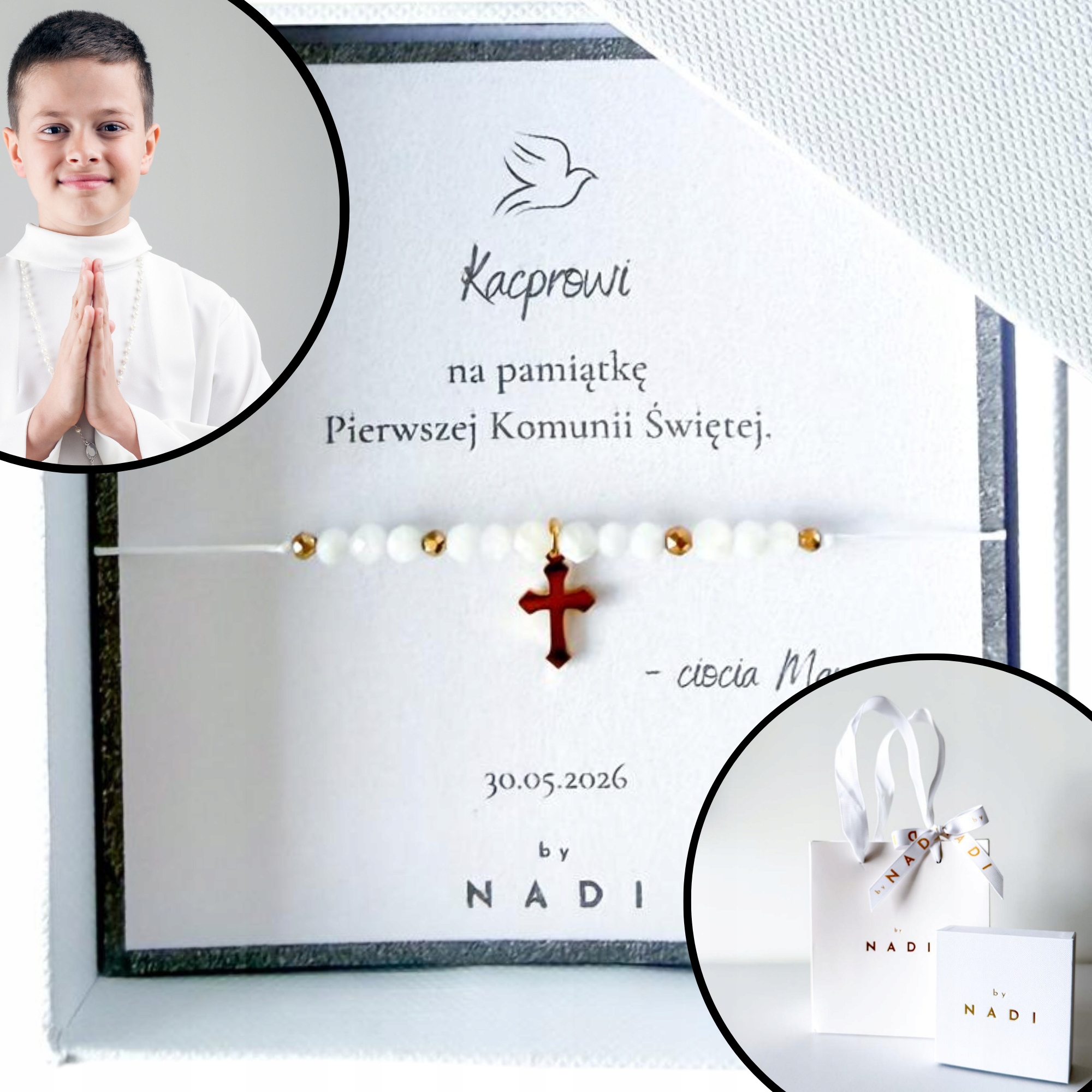 Náramek Společenský věnovaný Svaté Přijímání Personalizovaný dárek