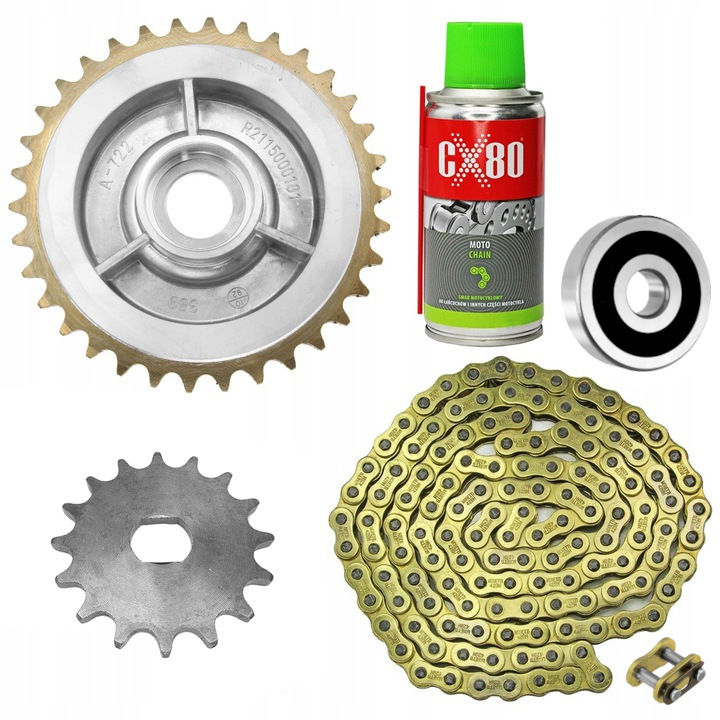 ZESTAW ZEBATKA PRZÓD TYŁ ŁAŃCUCH SMAR SIMSON S51