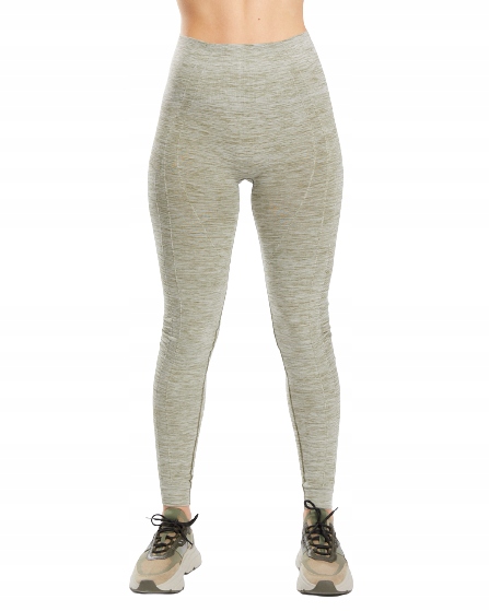Spaio Legginsy damskie Fitness melange khaki M