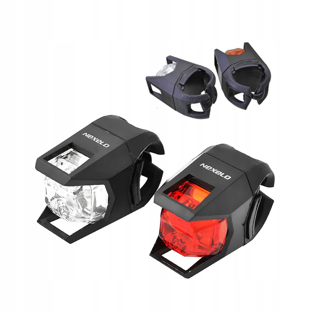 Zestaw KOMPLET LAMPEK ROWEROWYCH lampki rowerowe przód tył do roweru Nexelo
