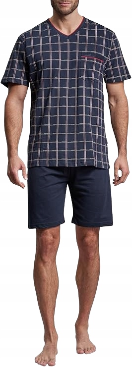 Götzburg Bavlněné Pánské Kostkované Pyžamo S Kapsou 64 J5B