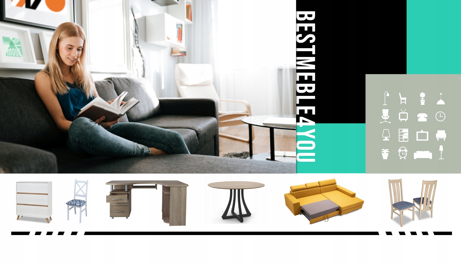 Biurko z komodą METZ 140 dąb artisan Wysokość mebla 78.1 cm