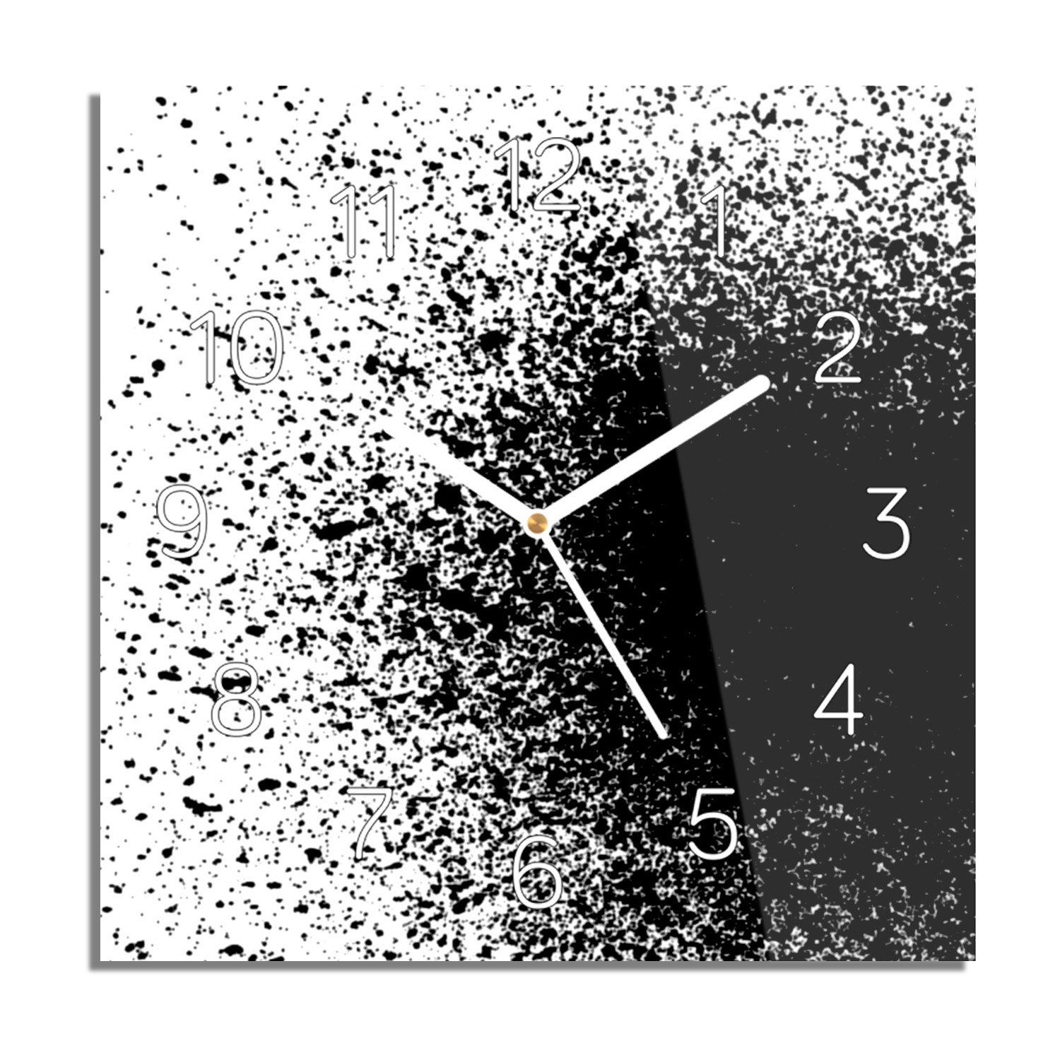 

Czarna abstrakcja zegar na szkle na ścianę 30x30