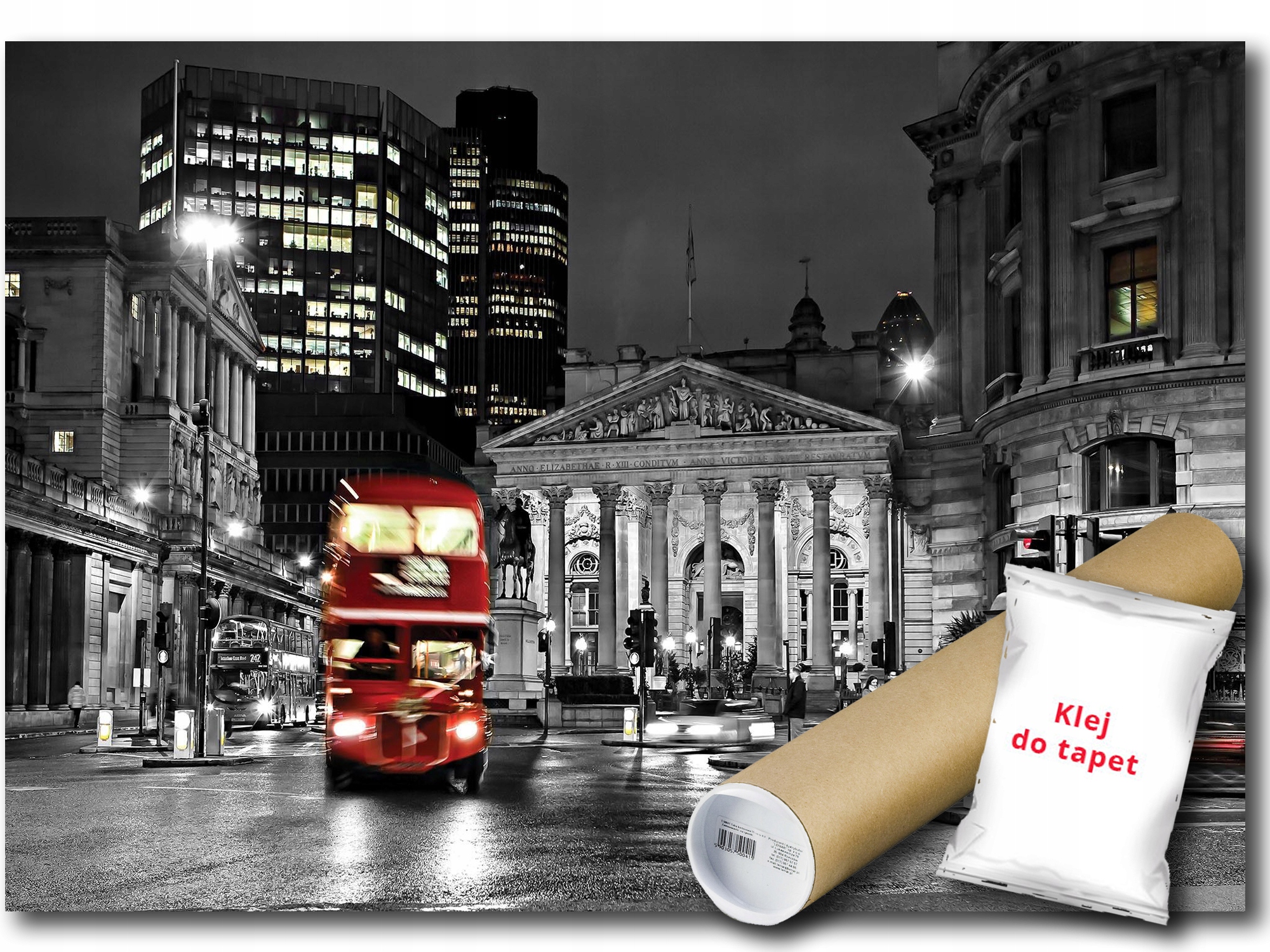 Vinylová Fototapeta Mesto Londýn Ulica Autobus Večer Pohľad 254x184
