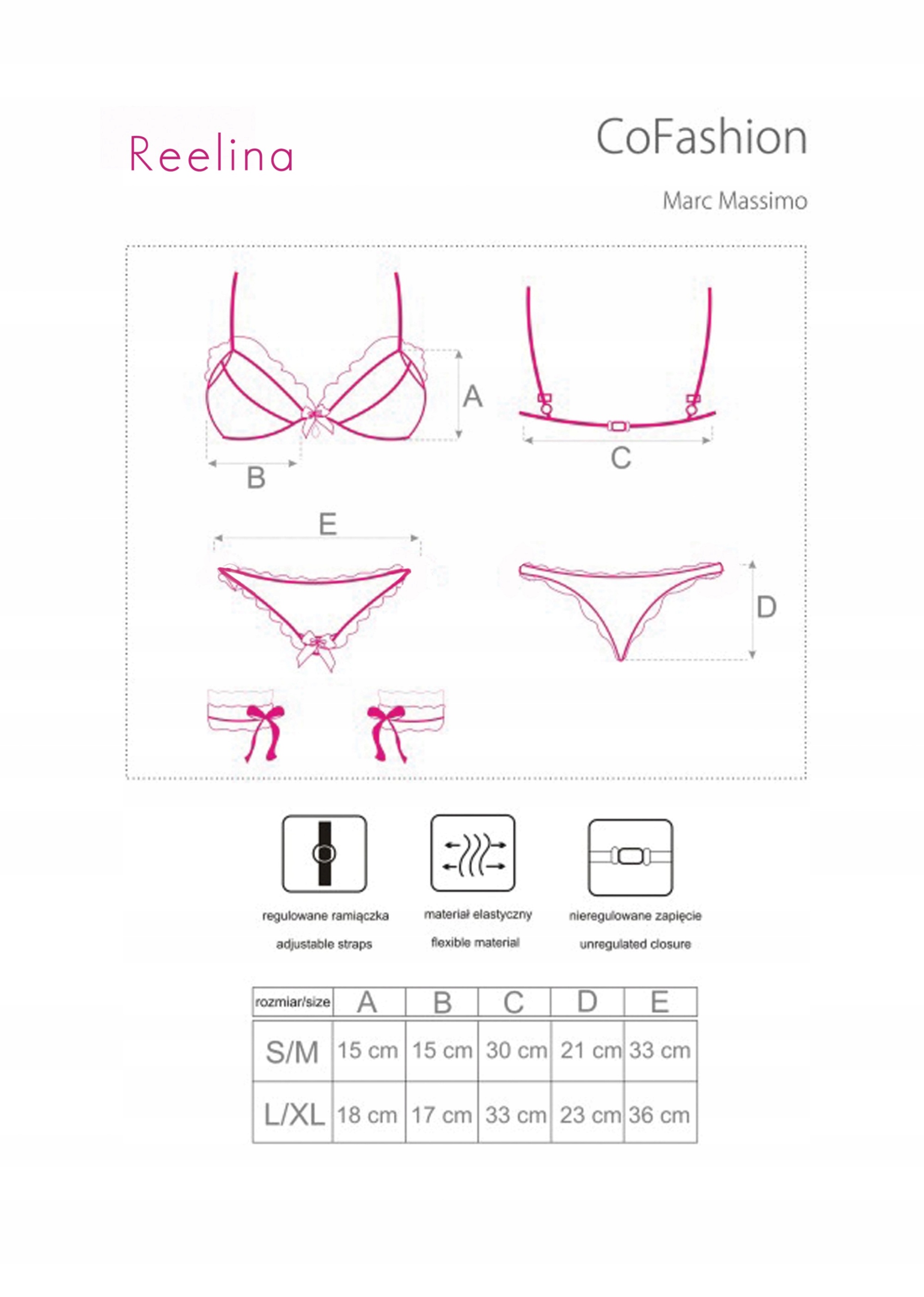 Zmysłowy komplet Reelina rozmiar - S/M Rozmiar S/M