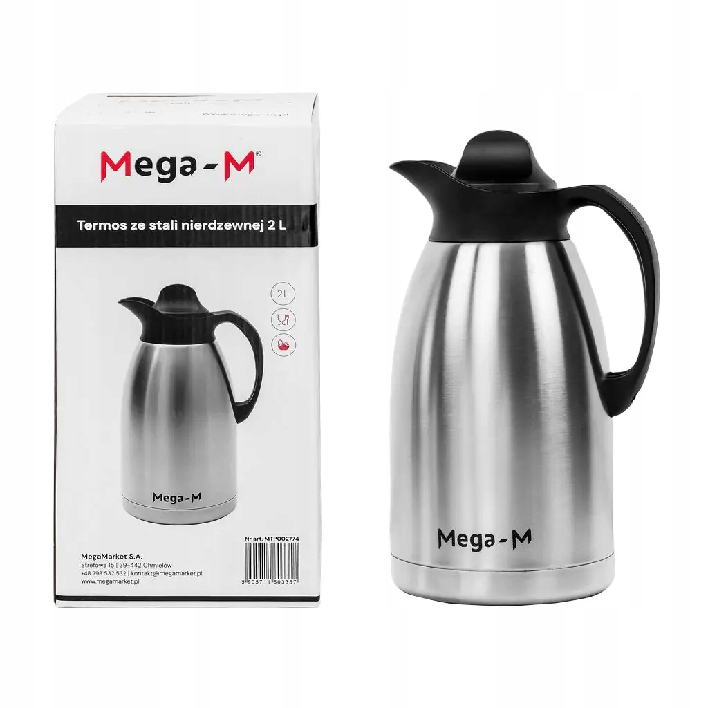 Termos konferencyjny stołowy z odkręcaną pokrywą dzbanek 2L Mega-M EAN (GTIN) 5905711603357