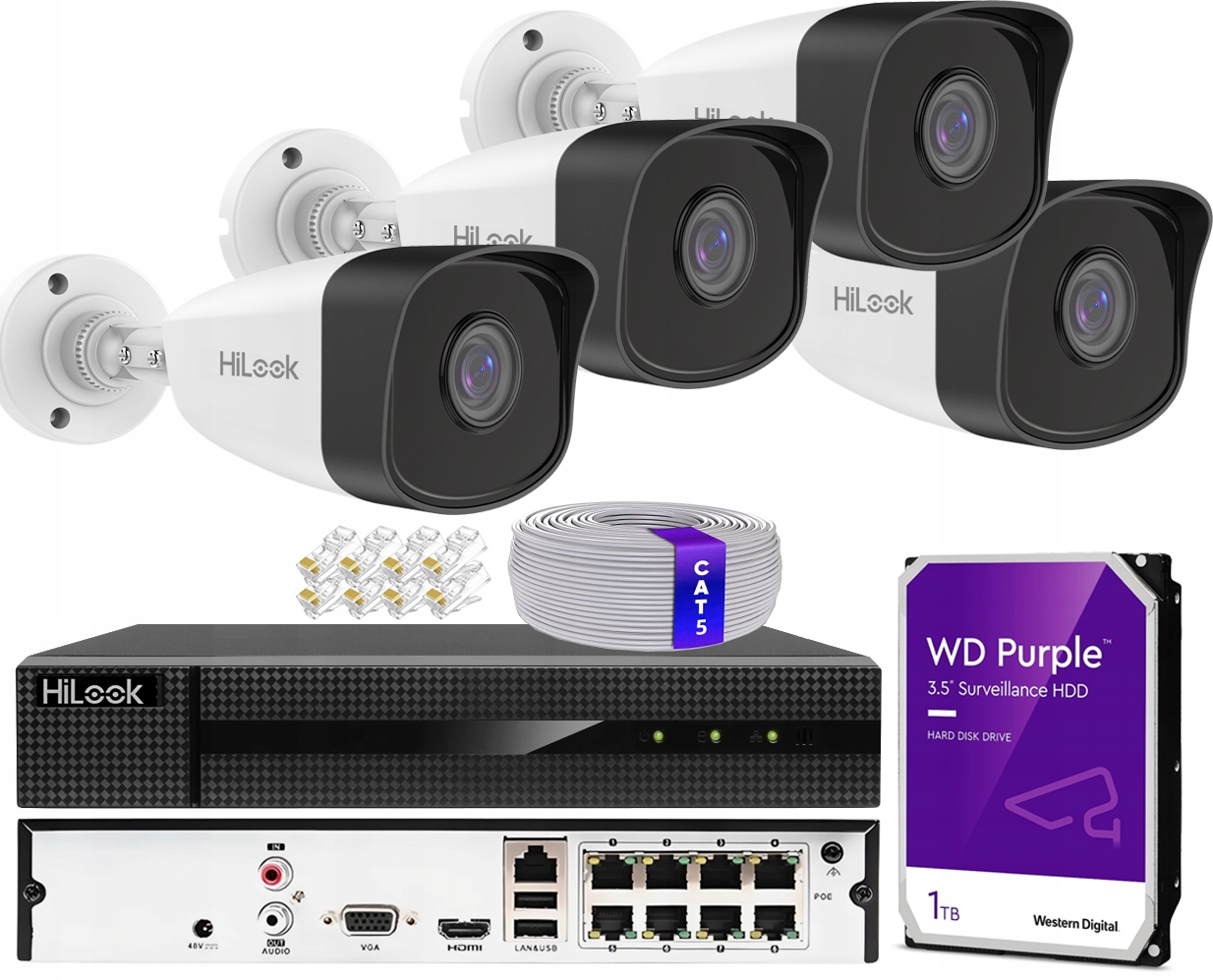 Sada pro monitorování Hikvision NVR-PoE IPCAM-5MPX Kit HiLook