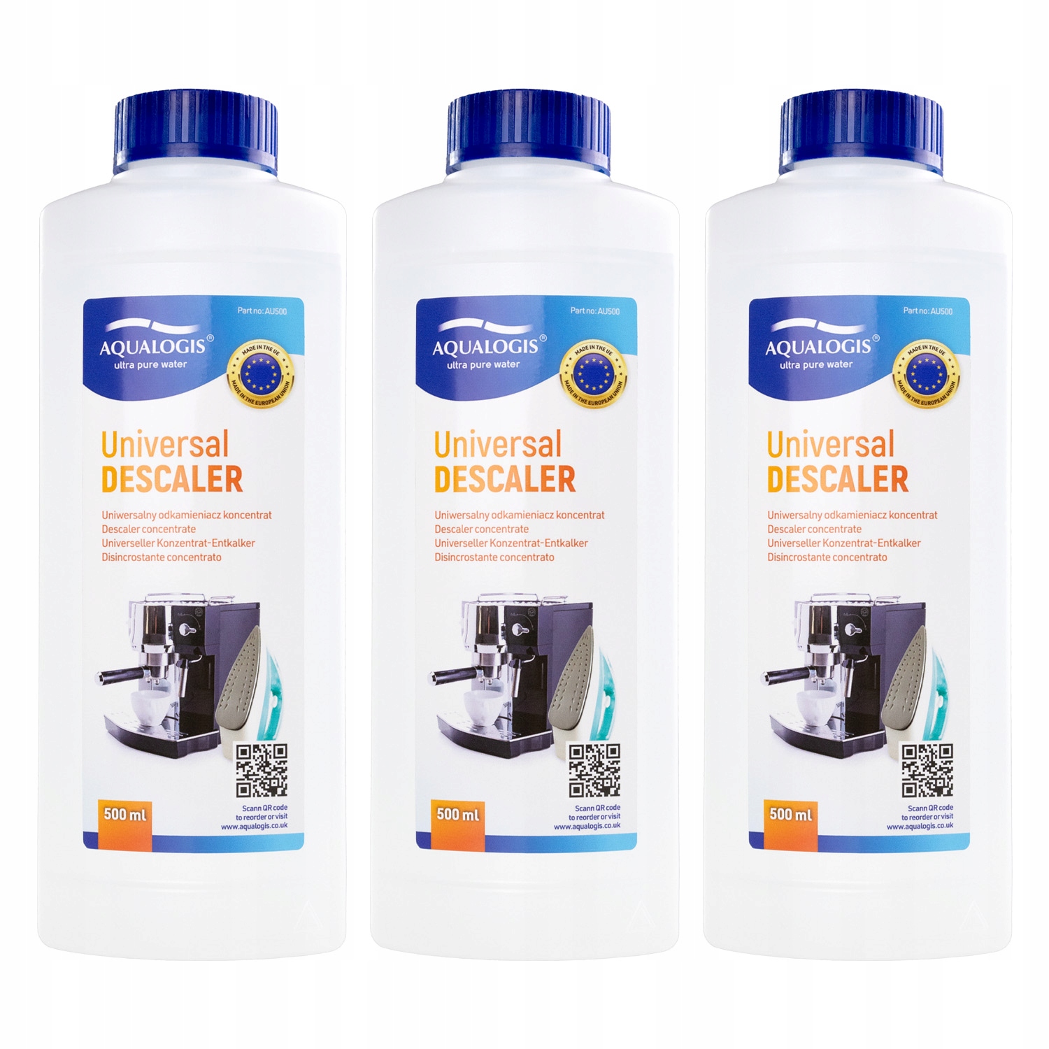 Zestaw do Ekspresu Uniwersalny Odkamieniacz Aqualogis 500ml 3szt.