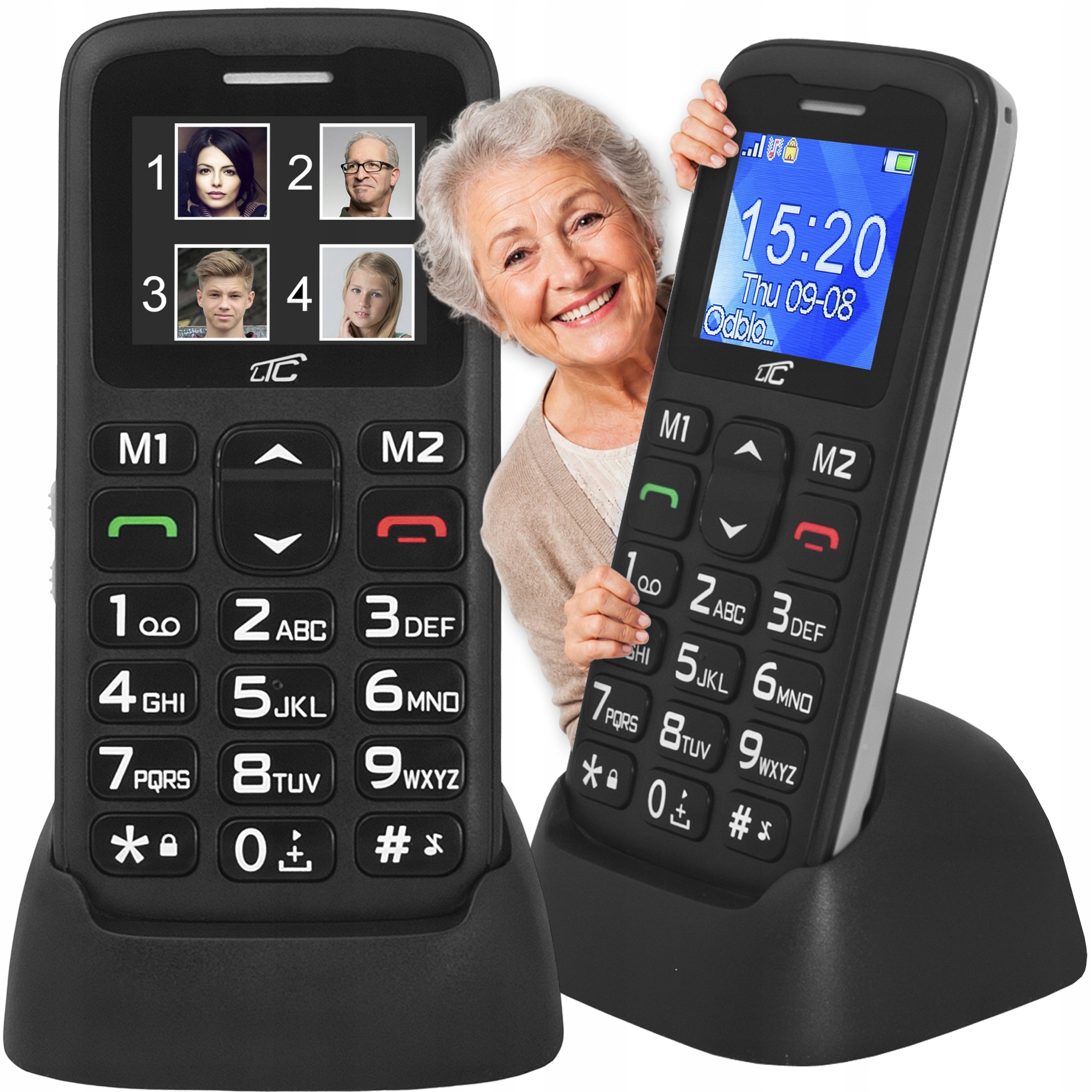 Telefon dla Seniora Ltc Mob 10 z funkcją Sos Bluetooth i dużymi przyciskami