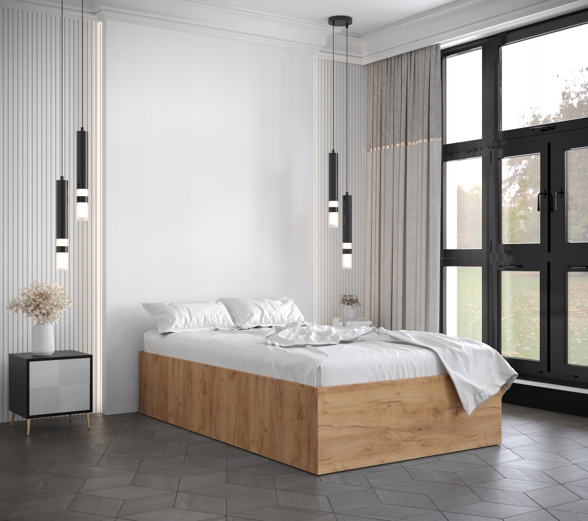 Łóżko pojedyncze do sypialni 120x200 3 kolory Marka Abiks Meble