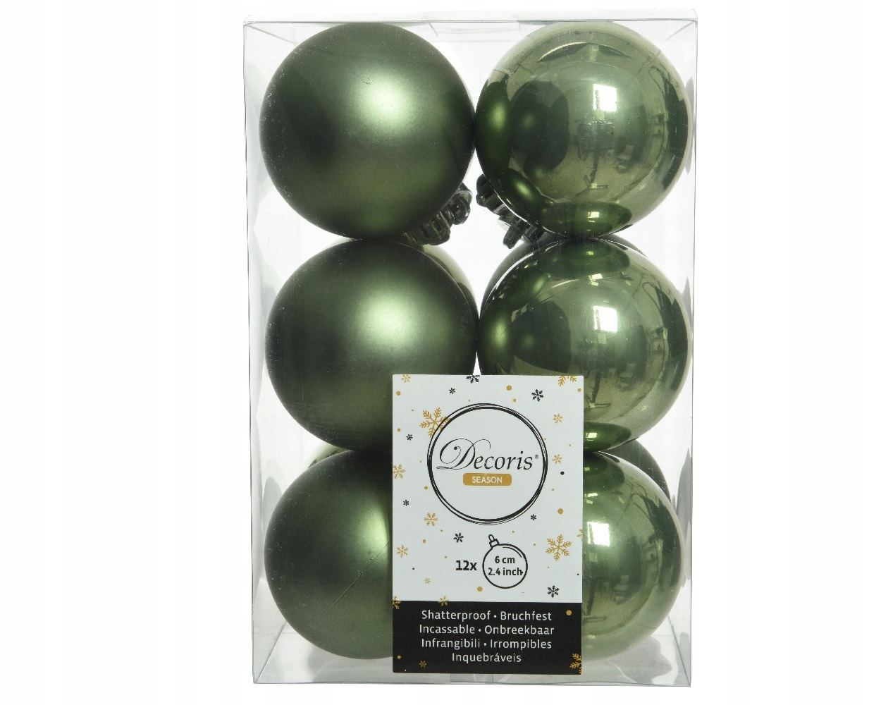 

Bombki Choinkowe Plastikowe 6CM 12SZT Zielone 474