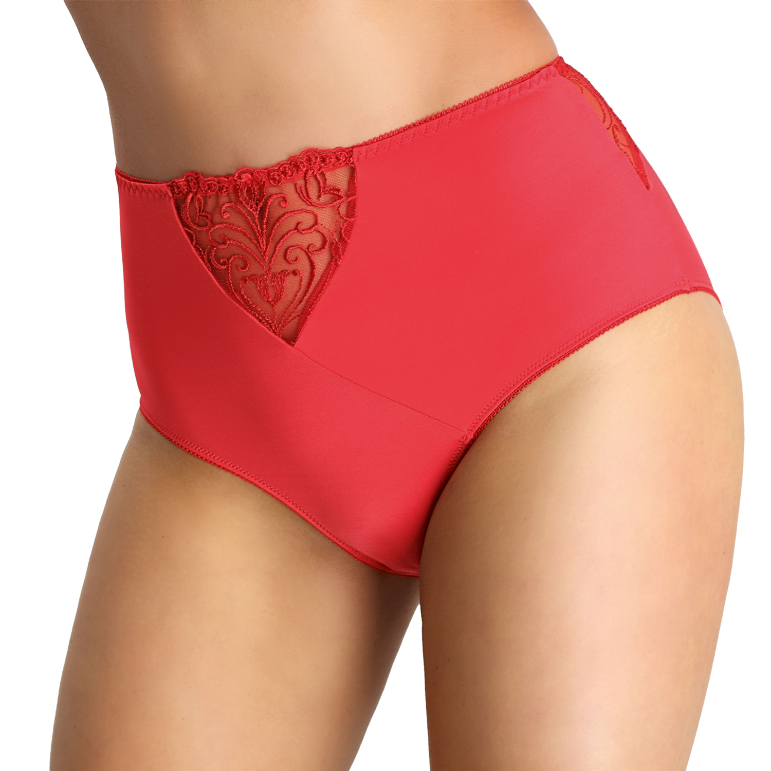 Nessa Sonata N02 béžová výšivka tyl Kalhotky Vysoké Kalhotky