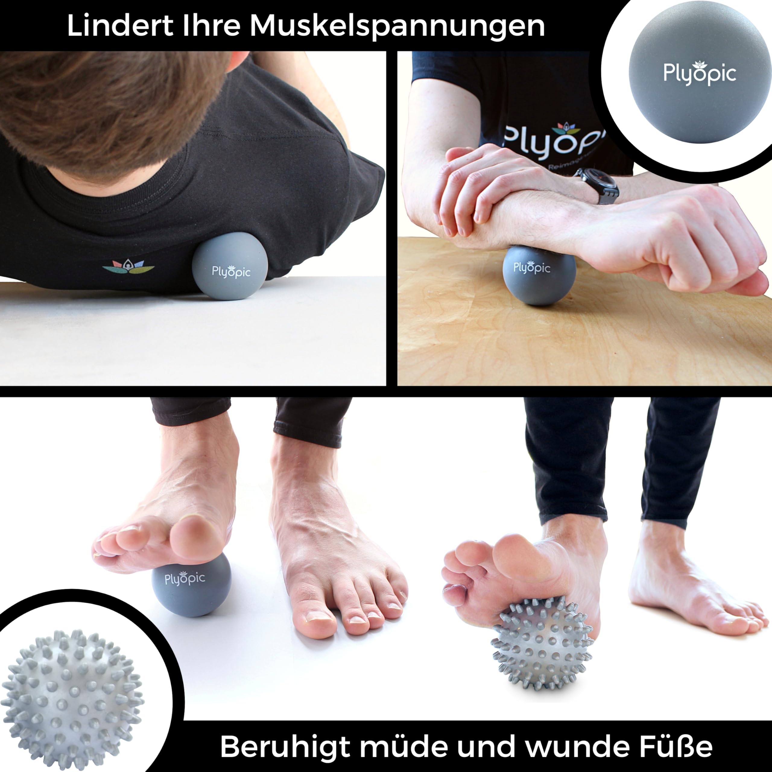 PLYOPIC Zestaw Piłek Do Masażu Fascia Triggerpunkt Igel Do Samo i Stóp — miniatura 5