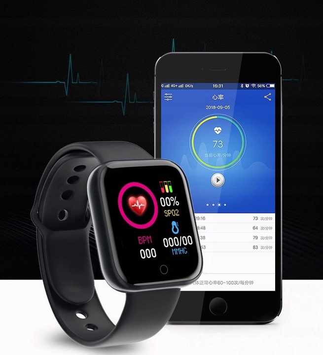 SMARTWATCH zegarek SMARTBAND Pulsometr Krokomierz Marka Inna marka