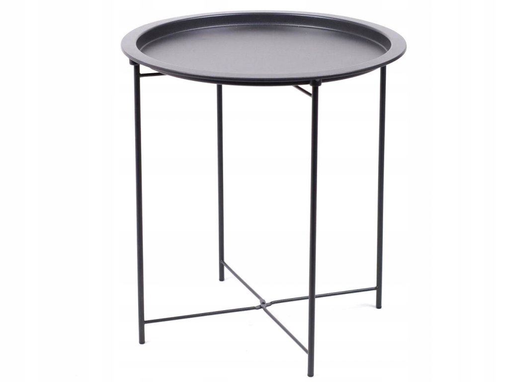 Malý odkládací stolek, antracitová barva, Ø 47 cm