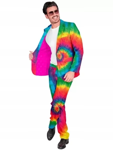 Kostým oblek vířící kruh barevný M