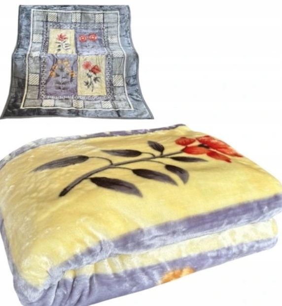 Deka Elway akryl silná teplá 160x210 Šedá/květinová pokrývka s lemováním