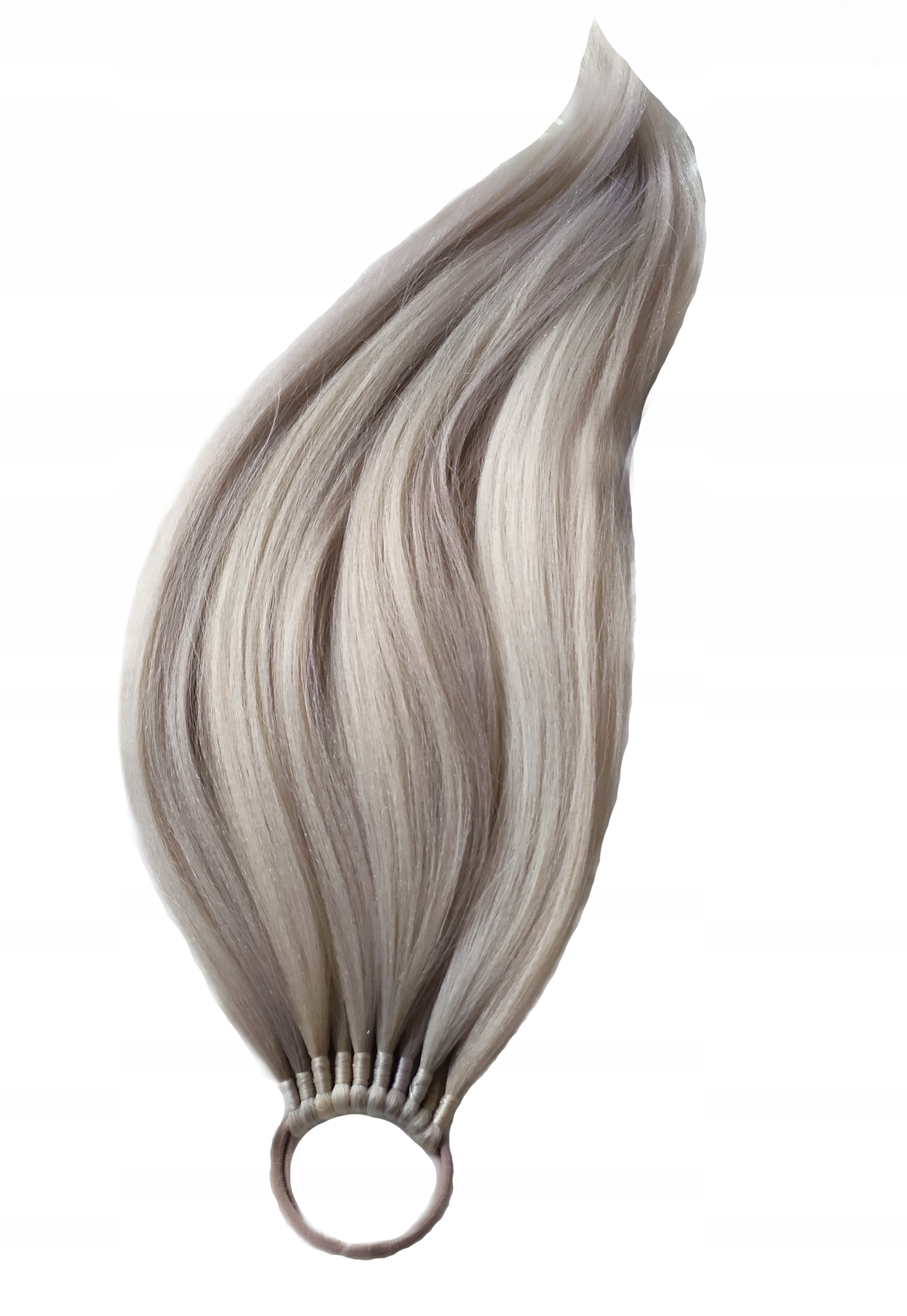 Připínací poník na gumičce, Příčesek, chladná blond, Chladná Blondýnka, 40 cm