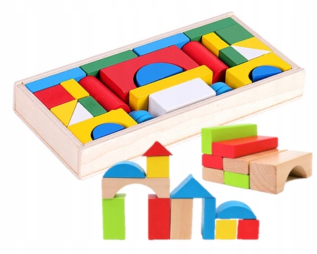 KLOCKI DREWNIANE EDUKACYJNE PUZZLE UKŁADANKA