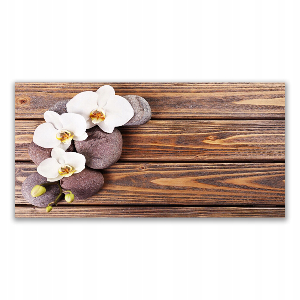 

Fotoobraz z nadrukiem 120x60 Kwiat Orchidea Drewno