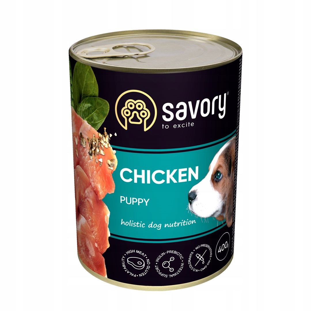 Levně Savory vlhké krmivo puppy junior všechna plemena kuřecí 12x400g