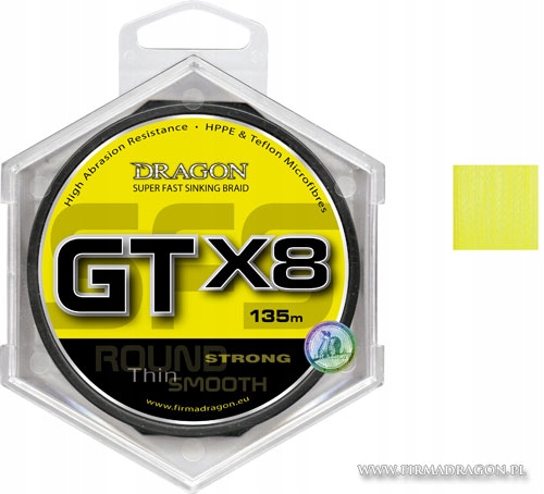Plecionka Gt X8 Sinking 135m 0.18mm 14.70kg Dragon