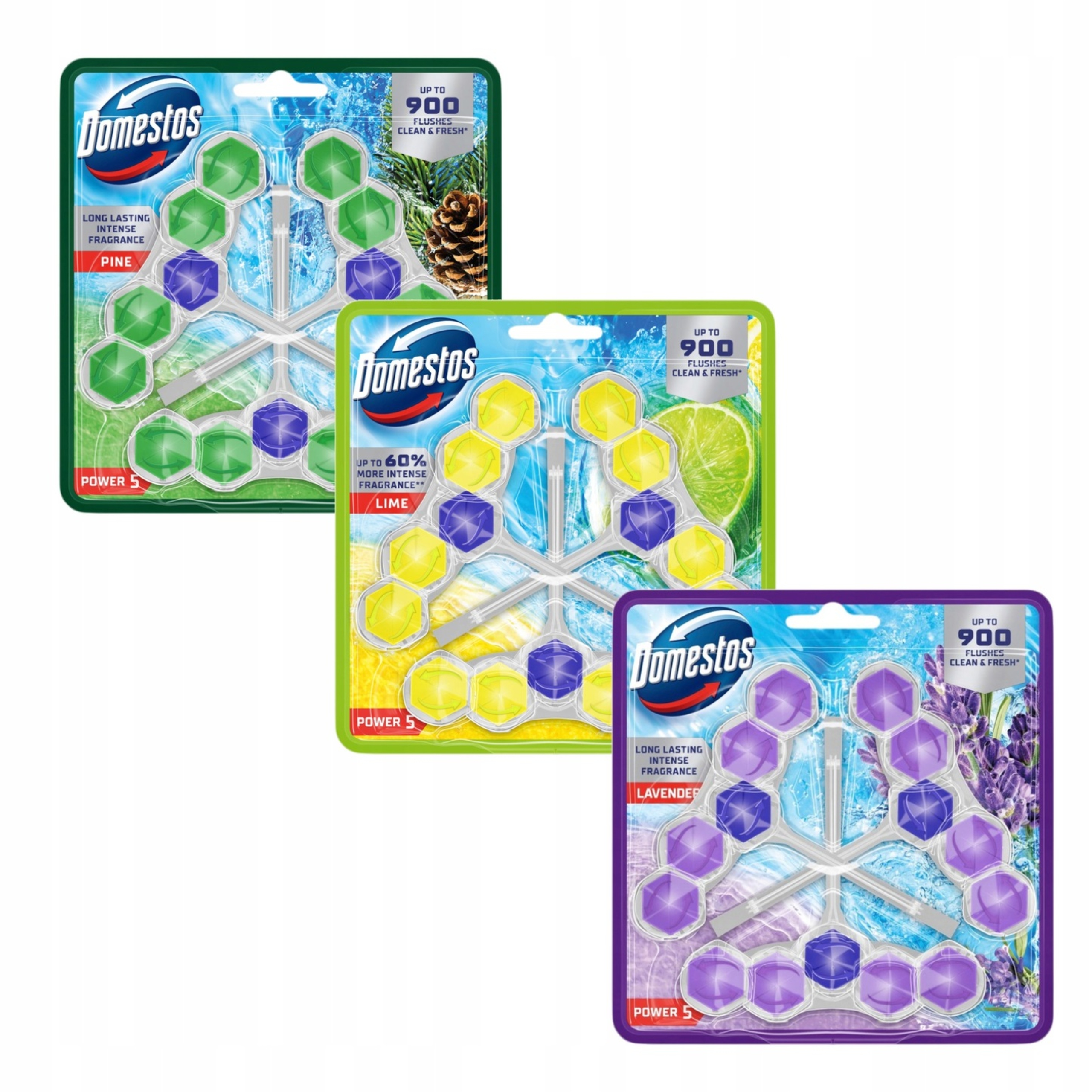 Domestos Toaletní Kostka Přívěsek Na Wc Power 5 P5 MIX 9x50g