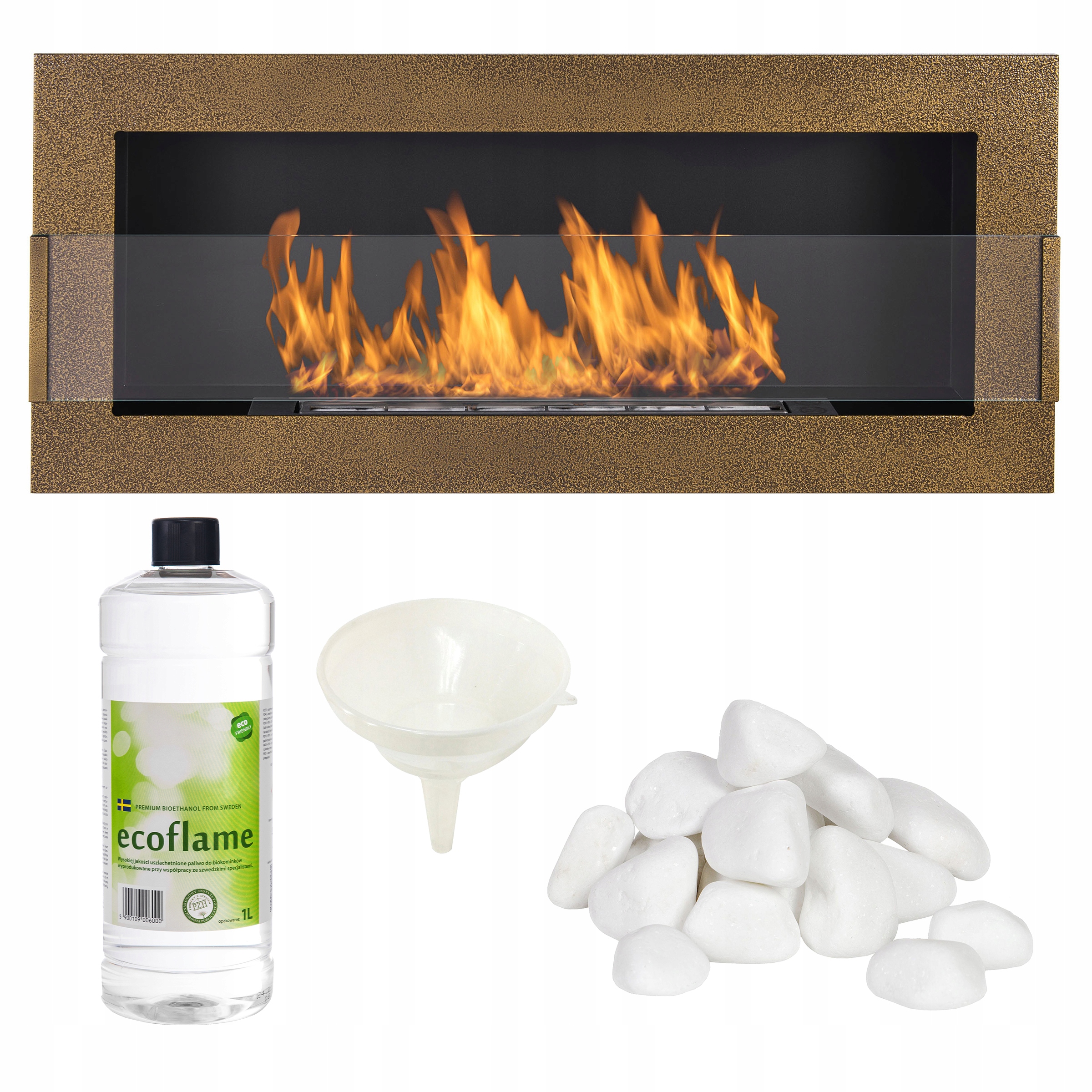 Biokrb zlatý 900x400 s bezpečnostním sklem Hořák