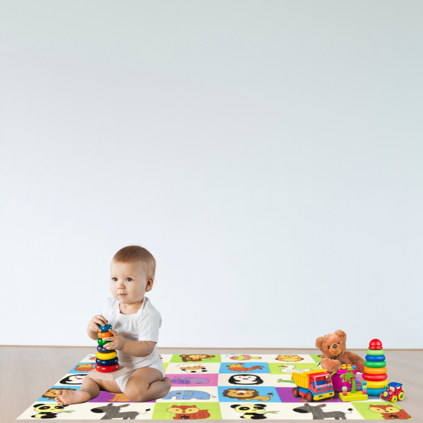 PIANKOWA MATA DLA DZIECI EDUKACYJNA DWUSTRONNA DO ZABAWY DLA DZIECI 200X180 Marka Pozostałe