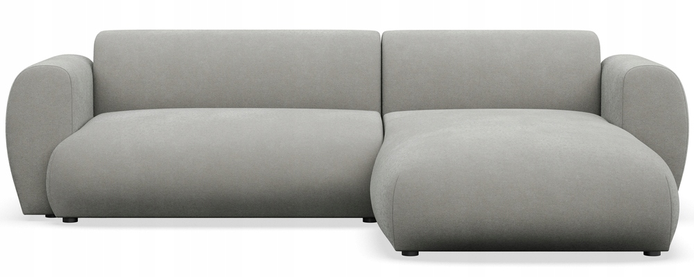 Rohová Sedací Souprava s funkcí spaní Emia, pravostranná, světle šedá, šenilová Easy Clean
