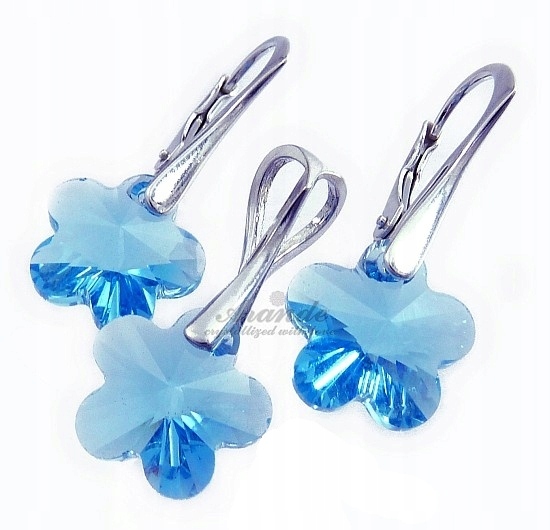 Křišťálový komplet Aqua Flower Stříbro Arande