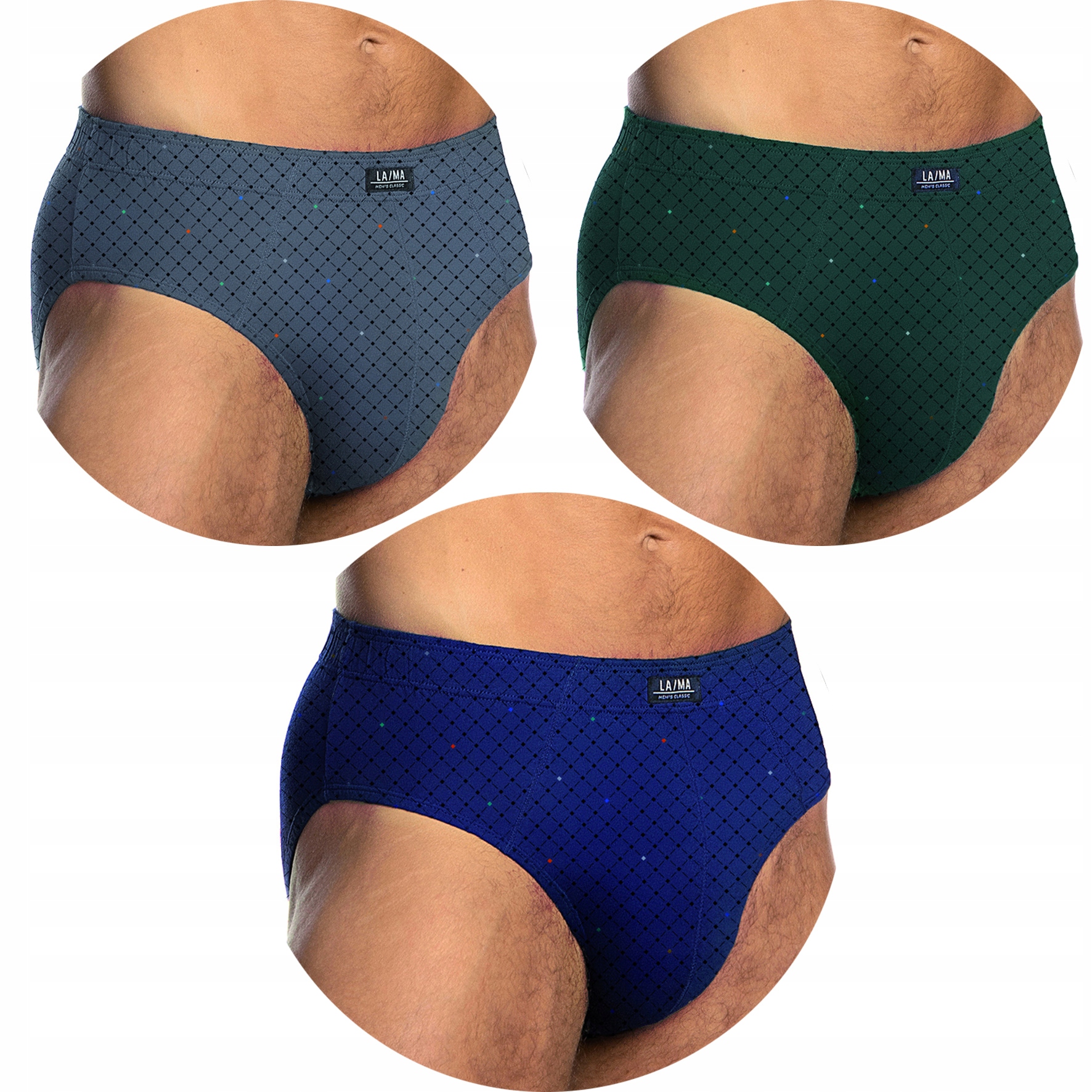 x3 Pánské bavlněné slipy Lama 110/21 Klasické přiléhavé Slipy 4XL