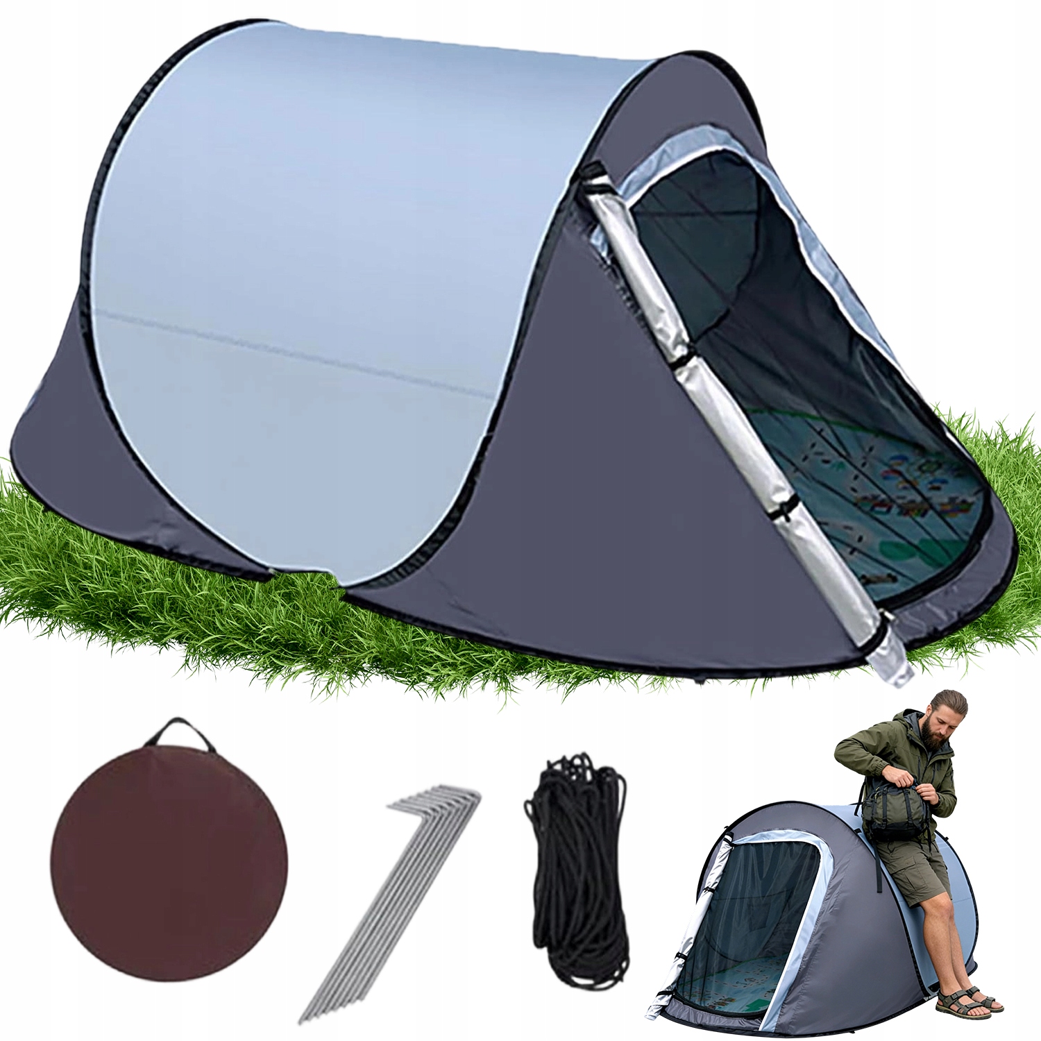 Lehký Stan Rybářský Stan Voděodolný 2OS. 218x100 cm