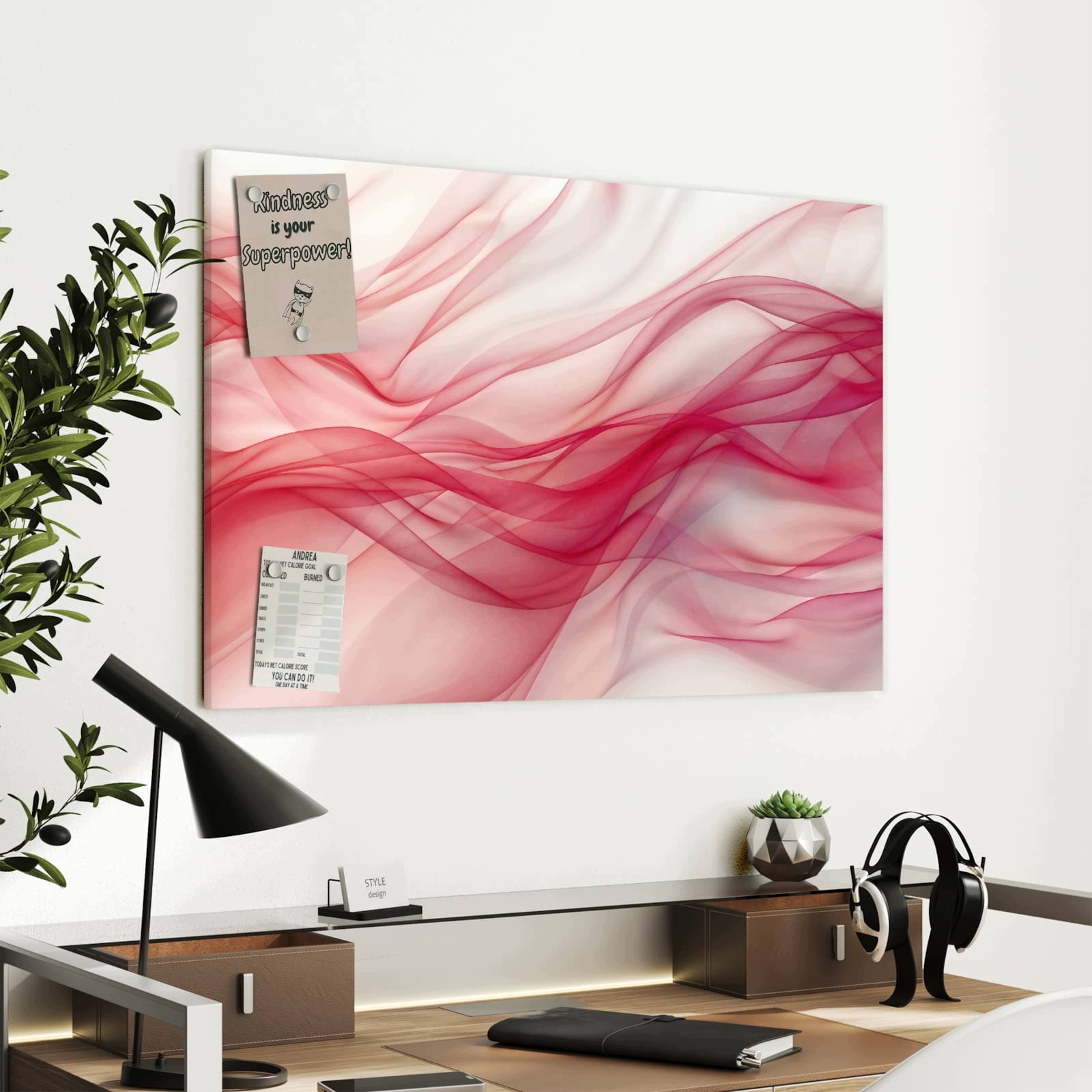 Magnetická tabule Jedwabna Závěs 90 × 60 cm