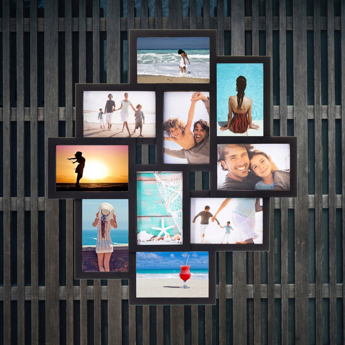 ZESTAW RAMEK NA ZDJĘCIA CZARNA GALERIA FOTO MULTIRAMA RAMKI 10 x ZDJĘĆ Kolor czarny