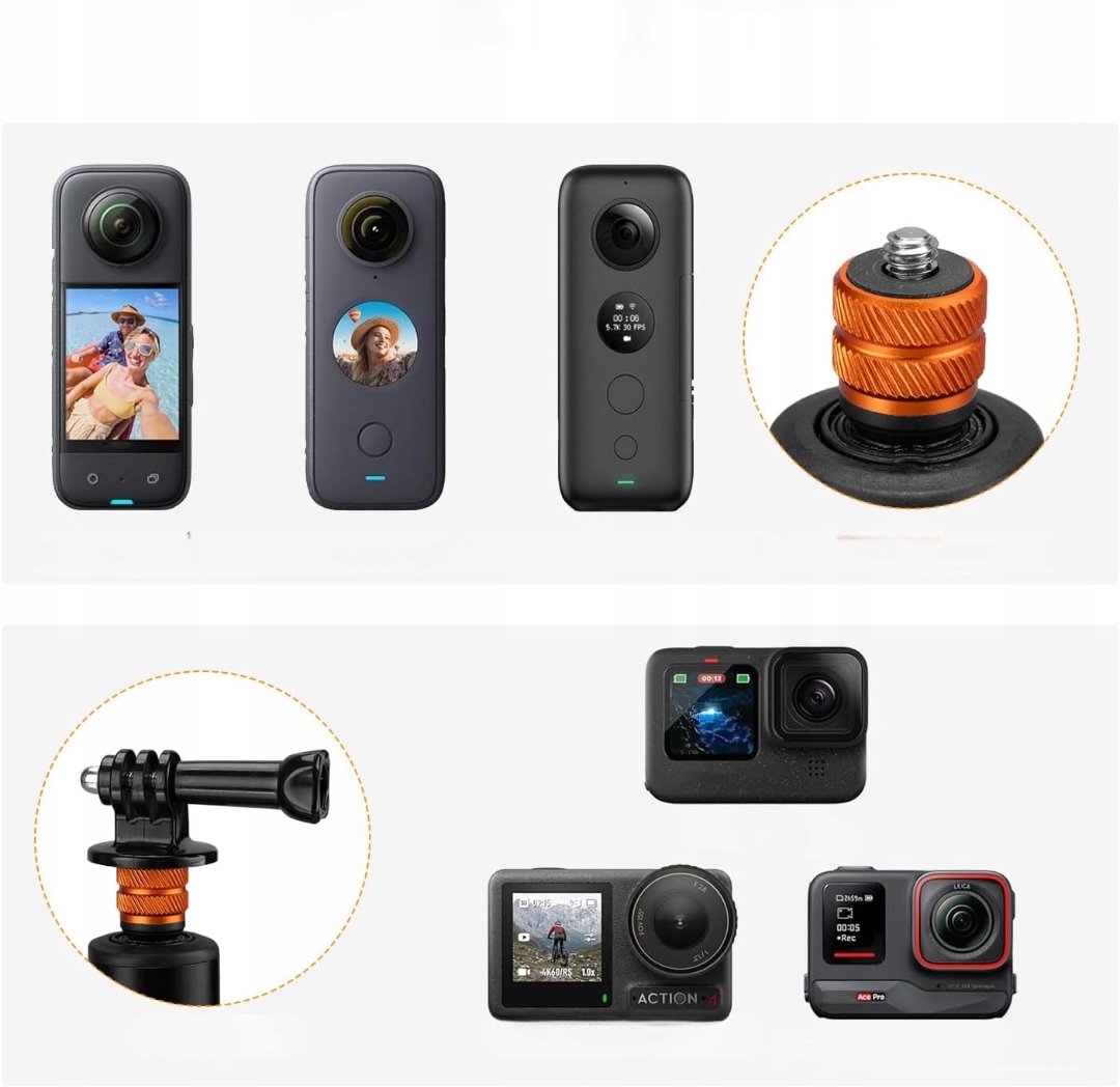 K&F CONCEPT MS21 Selfie Stick Niewidzialny Do Insta360 DJI AKASO — miniatura 10