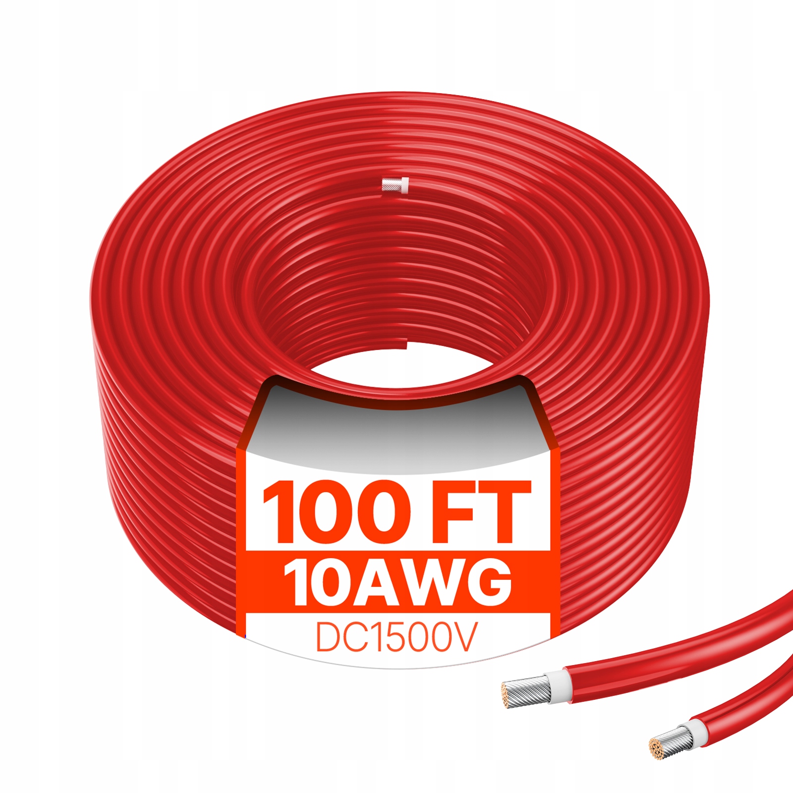 Vevor Predlžovací Solárny Kábel 30.48 M 6 MM2 10AWG IP67 Silný Solárny Kábel