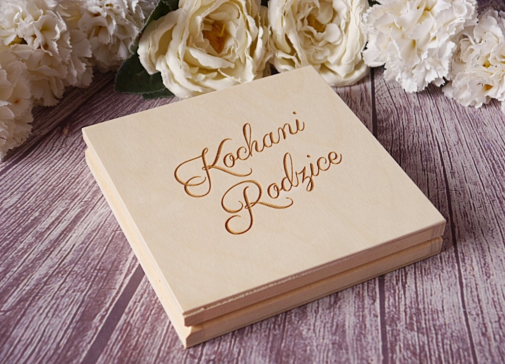 Zaproszenie dla rodziców na ślub pudełko twoje podpisy Szerokość produktu 14.5 cm