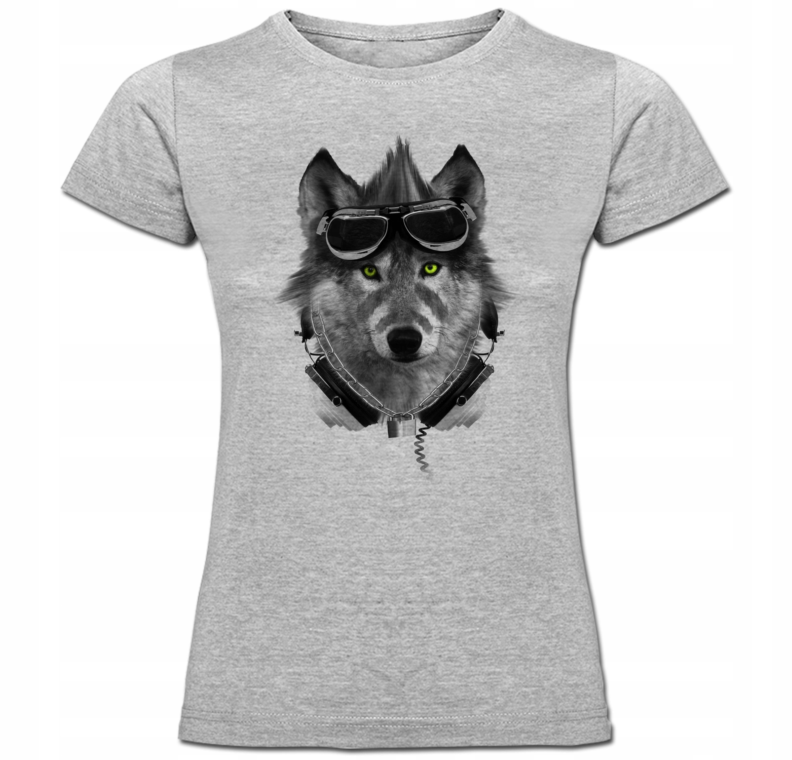 

Tshirt damski wilk wolf wilczek słuchawki S
