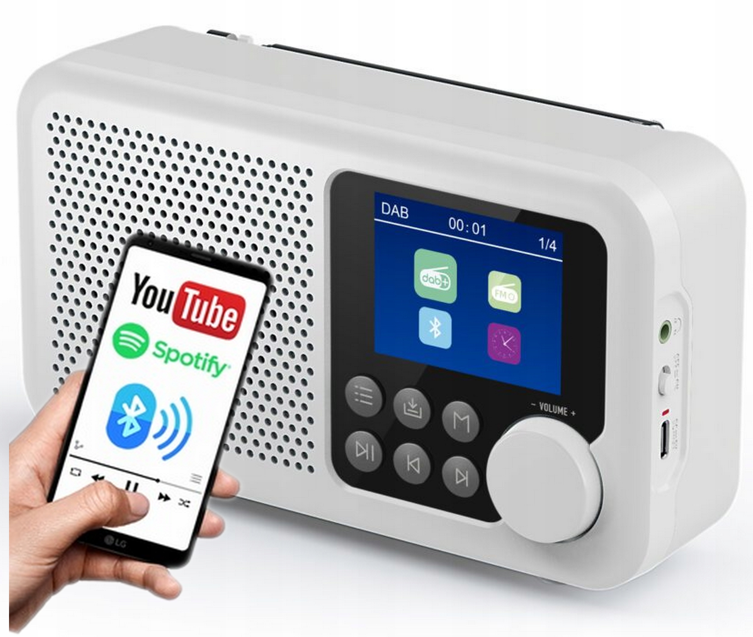 Blaupunkt Radio Przenośne Dab+ Fm Rds Bluetooth Akumulatorowe Usb-c DR8WH