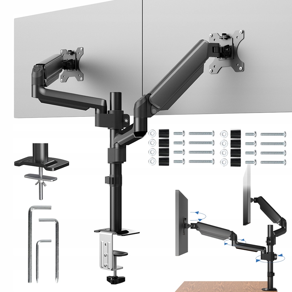 Kancelářský Držák Na 2 Monitory 32'' Stojan Na Stůl Pro Dva Monitory 10KG