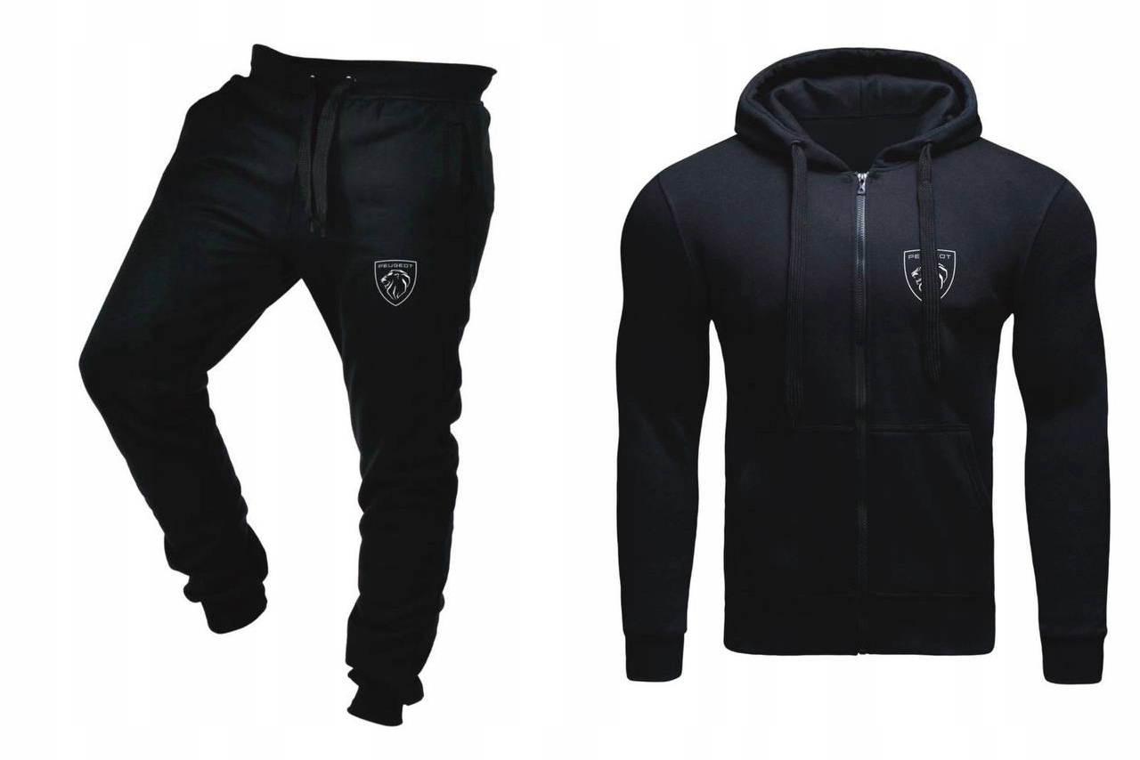 Tepláková Souprava Teplákovka Peugeot Pánská Rozepínací Černá L