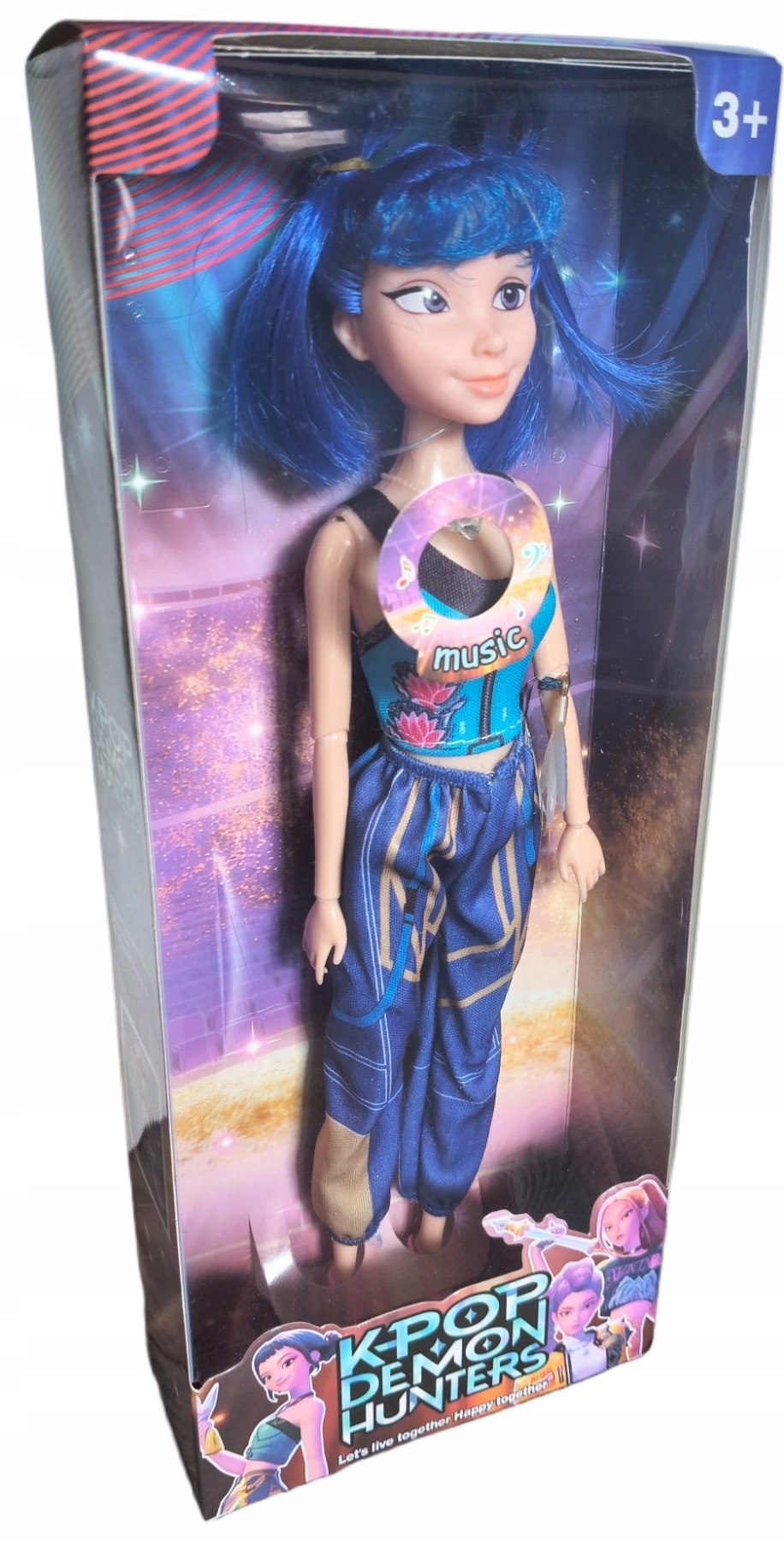 LALKA ZOEY 30cm KPOP Demon Hunters Golden Huntrix z Muzyką k-pop