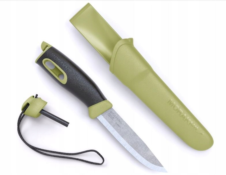 Nůž Bivakovací Nůž Mora Companion Spark Nerezový Zelený Křesadlo