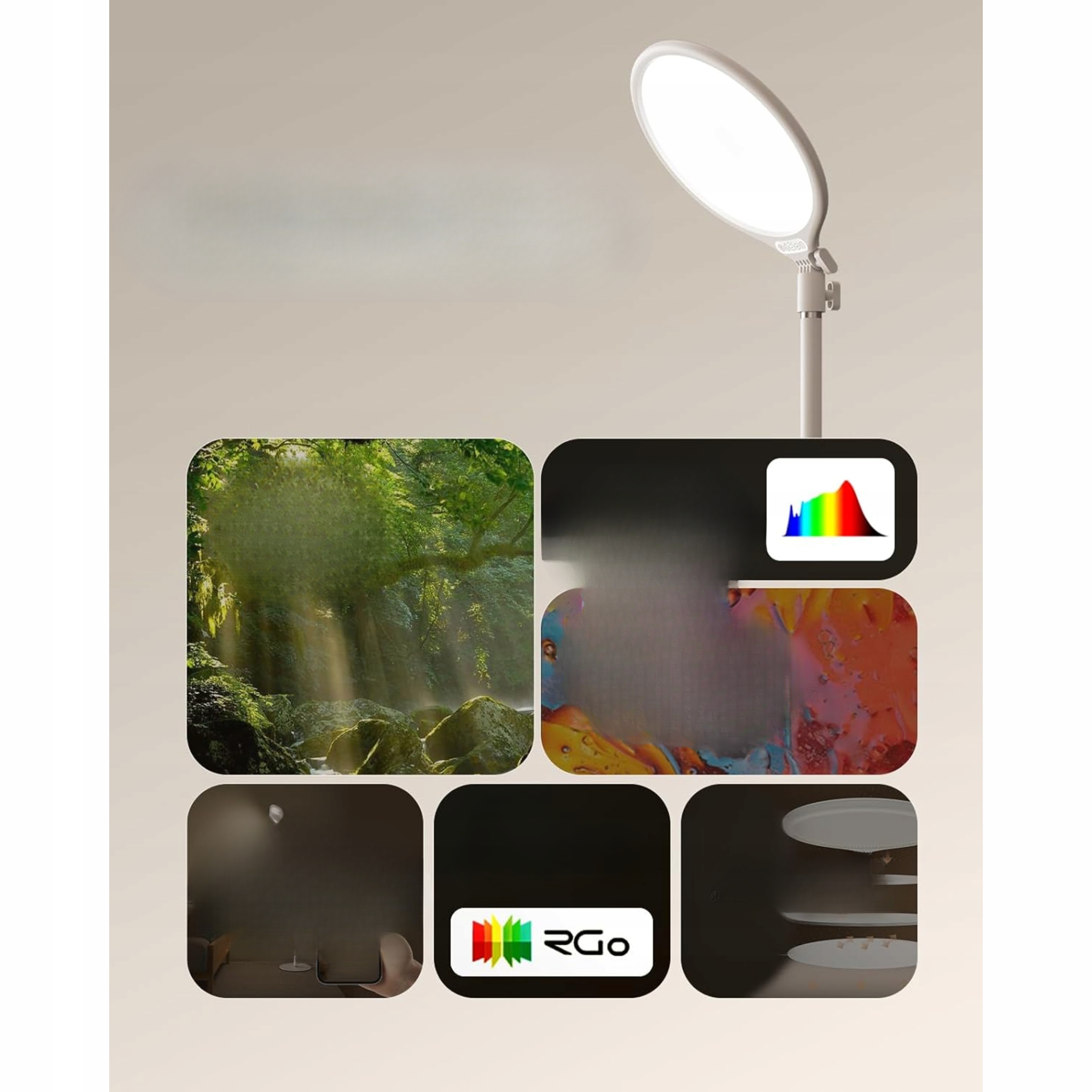 Ring Light LED 10,2 Cali Z Statywem Do Laptopa Streaming Wideokonferencje