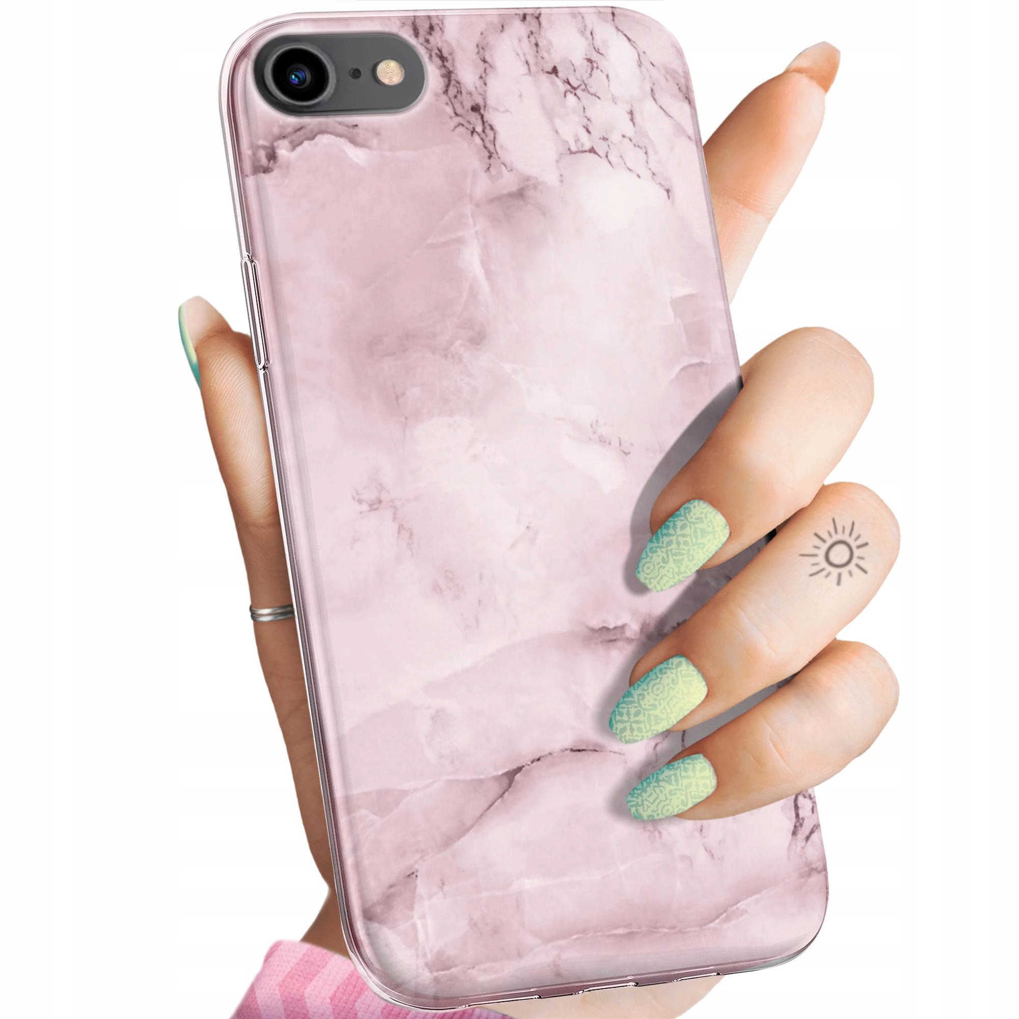 ETUI DO IPHONE 7/8/SE 2020 WZORY RÓŻOWE GOLDEN ROSE PUDROWY RÓŻ OBUDOWA