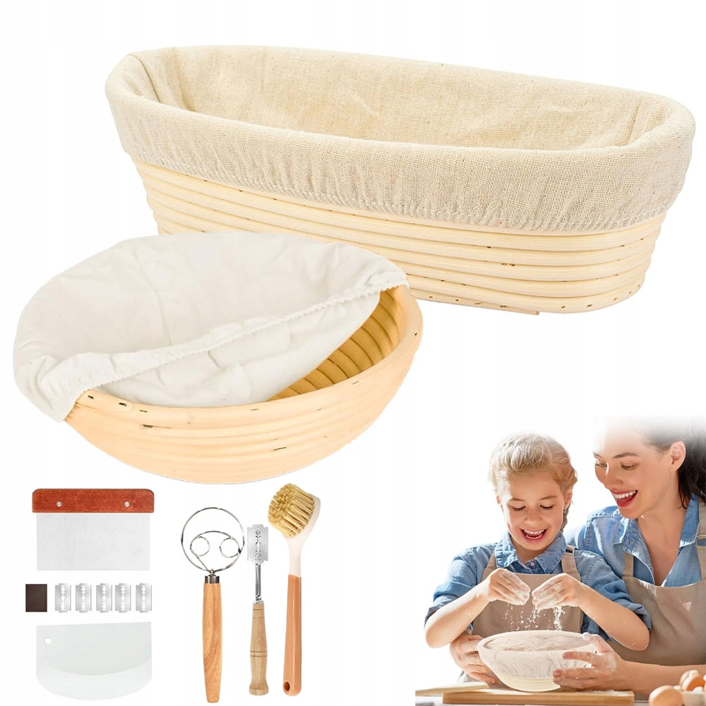 2x Košík Forma na kynutí chleba 23/25 cm Garování těsta na chléb